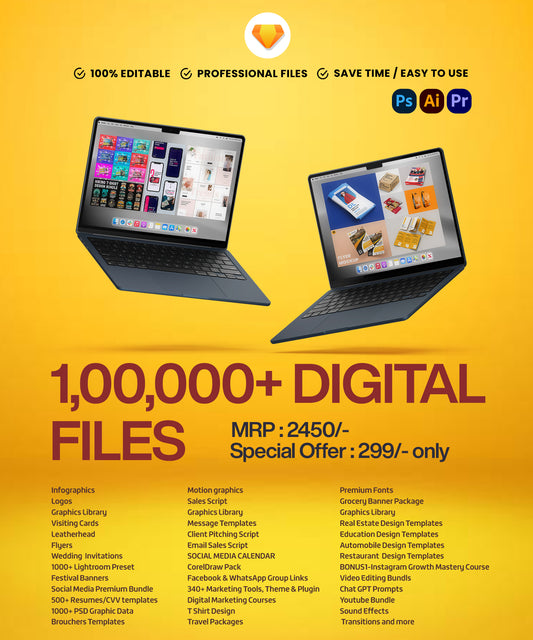 One Lakh+ Digital Files | Instant Download | Customizable & Easy to Use