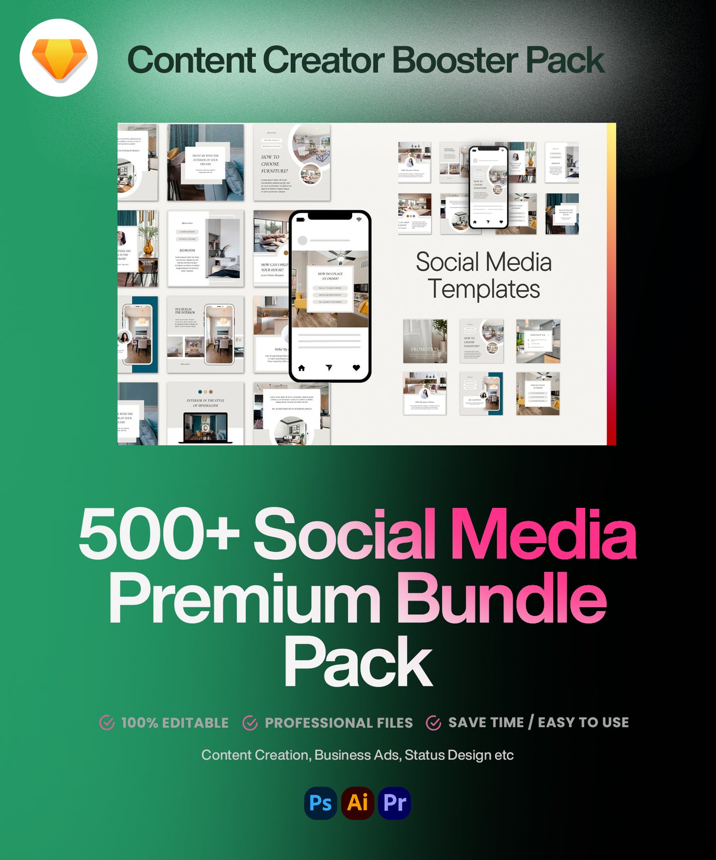 500+ Social Media Bundle Pack | Instagram Bundle & Designs | Instant Download | Customizable & Easy to Use